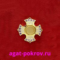 2.7.1035лп Мощевик латунный с фиолетовыми камнями в позолоте