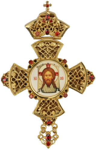 2.10.0190лп-2 Крест наперсный в позолоте с цепью