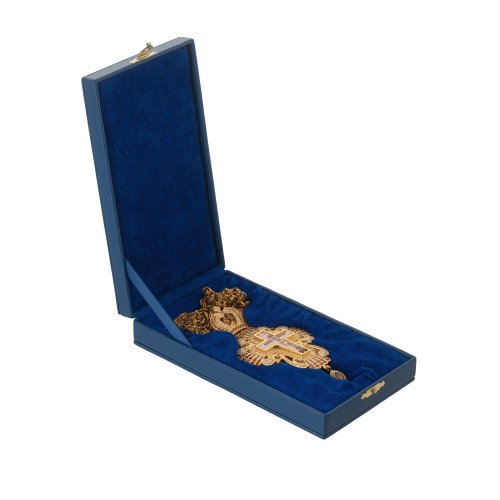 2.10.0327лп-2/1лп Крест латунный в позолоте с цепью фото 4