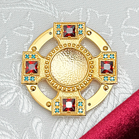 2.7.2813лп-32 Мощевик латунный в позолоте со вставками