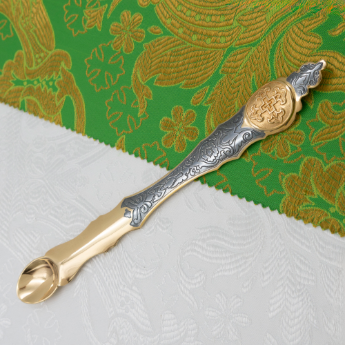 2.7.1434лпр Лжица латунная в позолоте с патинированием 2.7.1434лпр Лжица латунная в позолоте с патинированием