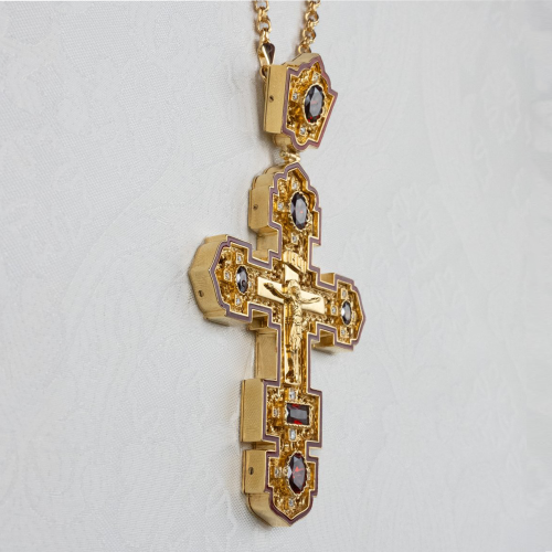 2.10.0627лпэ/1лп Крест наперсный в позолоте фото 4