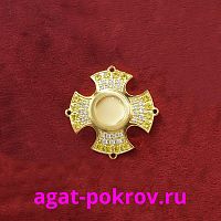 2.7.1035лп Мощевик латунный с желтыми камнями в позолоте