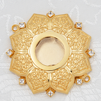 2.7.1397лп Мощевик латунный с белыми камнями в позолоте