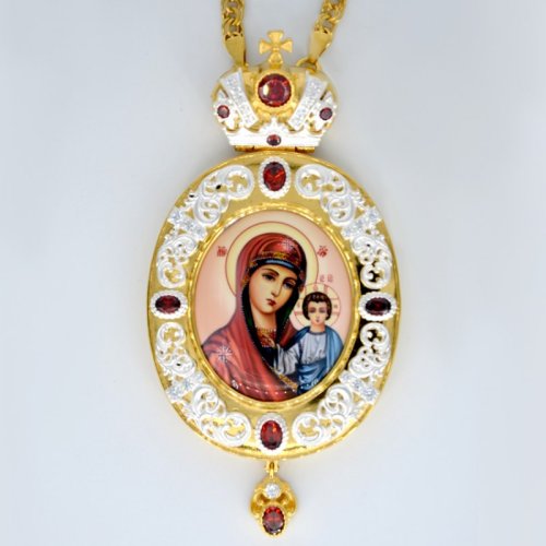 2.7.1010лп-2/1лп Панагия латунная в позолоте с цепью