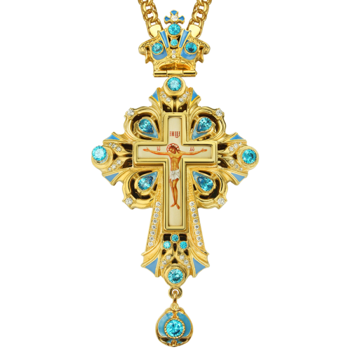 2.10.0098лп-2/1лп Крест наперсный в позолоте с цепью 2.10.0098лп-2/1лп Крест наперсный в позолоте с цепью