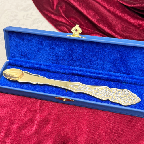 2.7.1753лп Лжица латунная в позолоте фото 6