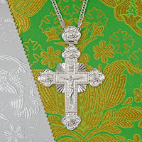 2.10.0620лэ/1л Наперсный крест латунный со вставками в серебрение