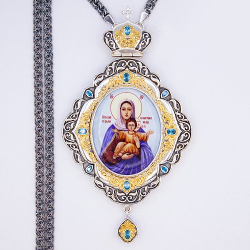 2.7.1616лфр-2/1л Панагия в серебрении с цепью 2.7.1616лфр-2/1л Панагия в серебрении с цепью