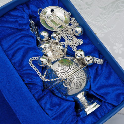 2.7.2921лр Кадило латунное с патинированием в серебрении фото 3 2.7.2921лр Кадило латунное с патинированием в серебрении фото 3