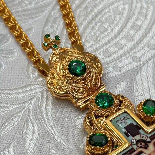 2.10.0170лп-2/1лп Крест наперсный в позолоте с цепью фото 6