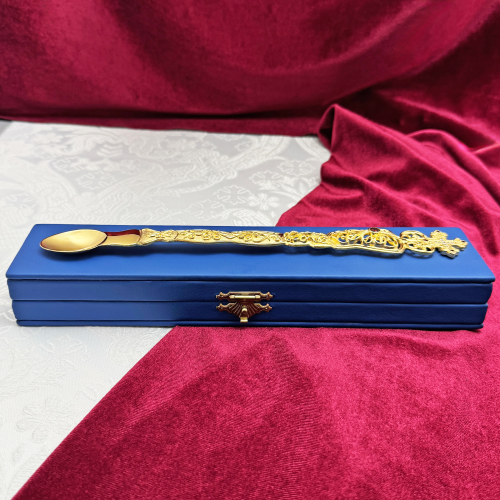 2.7.0426лп Лжица латунная в позолоте со вставками фото 6