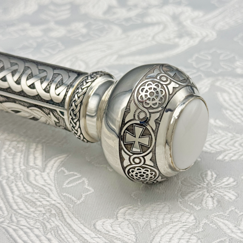 2.7.2799лрч Посох латунный с акрилом в серебрении фото 2