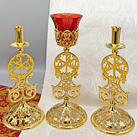 2.7.2645лп-К Набор напрестольный - лампада и подсвечники в позолоте