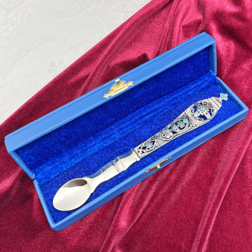 2.7.0712лр Лжица латунная в серебрении со вставками фото 3 2.7.0712лр Лжица латунная в серебрении со вставками фото 3