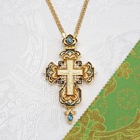 2.10.0646лп-11/1лп-М Крест наперсный латунный в позолоте