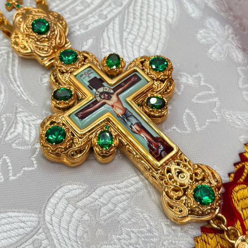 2.10.0170лп-2/1лп Крест наперсный в позолоте с цепью фото 7
