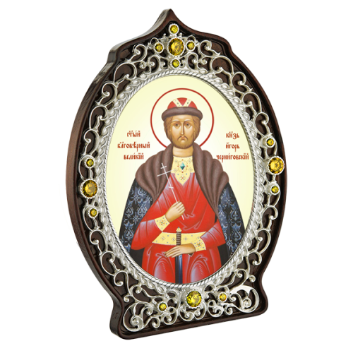 2.78.0934л Иконанастольная в серебре - Святой благоверный князь Игорь Черниговский. 2.78.0934л Иконанастольная в серебре - Святой благоверный князь Игорь Черниговский.