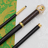 2.7.2943лфэч Посох латунный с эмалью и акрилом в серебрении и фрагментальной позолоте