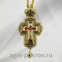 2.10.0341лп-2/1лп Крест латунный в позолоте с цепью
