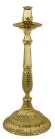 Подсвечник напрестольный латунный в позолоте.