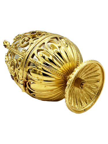 2.13.0261лф Яйцо пасхальное сувенирное из ювелирного сплава с позолотой фото 3