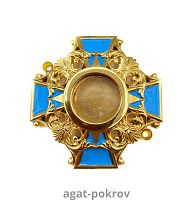 2.7.1413лпэ Мощевик латунный в позолоте с эмалью