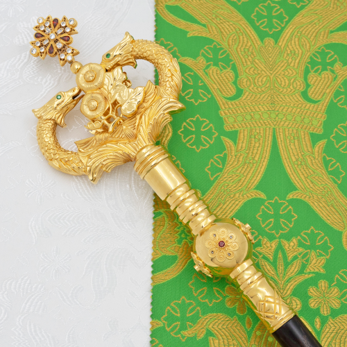 2.7.2889лп Жезл латунный с красными камнями в позолоте фото 8 2.7.2889лп Жезл латунный с красными камнями в позолоте фото 8