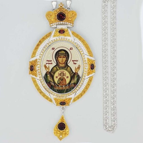 2.7.0986лф-2/1л Панагия латунная с фрагментарной позолотой, принтом и цепью арт.2.7.0201л 2.7.0986лф-2/1л Панагия латунная с фрагментарной позолотой, принтом и цепью арт.2.7.0201л