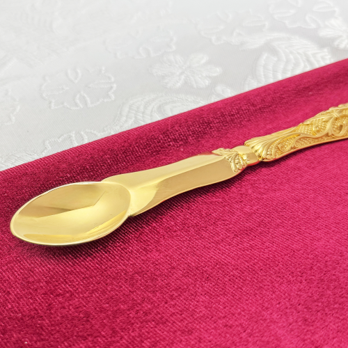 2.7.0698лп Лжица латунная в позолоте со вставками фото 6