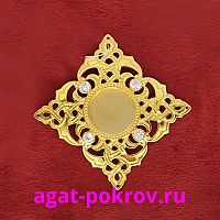 2.7.0162лп Мощевик латунный Снежинка в позолоте