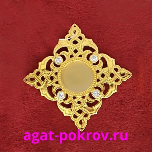 2.7.0162лп Мощевик латунный Снежинка в позолоте