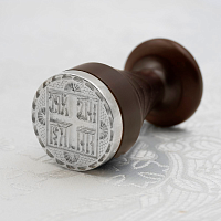 2.7.2220л Печать для просфор латунная в серебрении (круглая)