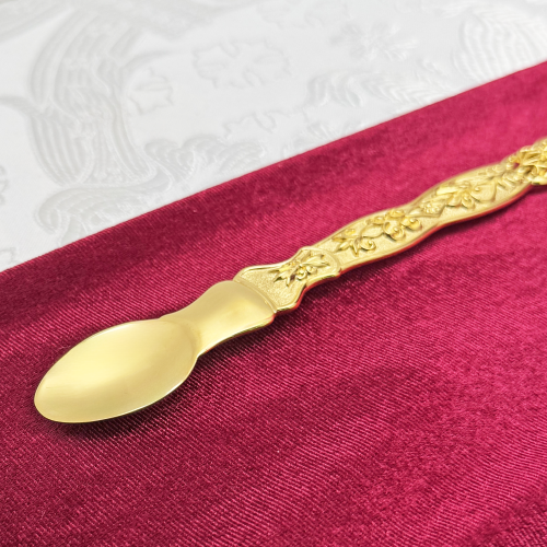 2.7.0426лп Лжица латунная в позолоте со вставками фото 2