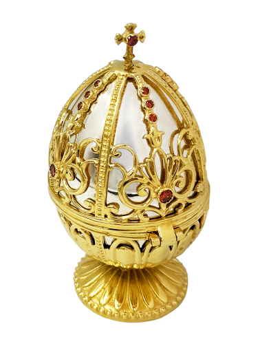 2.13.0261лф Яйцо пасхальное сувенирное из ювелирного сплава с позолотой фото 6