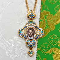 2.10.0431лпэ-2/1лп Крест наперсный латунный с эмалью в позолоте