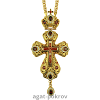 2.10.0156лп-2/1лп Крест латунный в позолоте с цепью