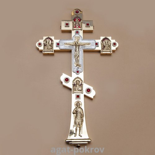 2.7.1690лпэ Крест напрестольный латунный в позолоте 2.7.1690лпэ Крест напрестольный латунный в позолоте