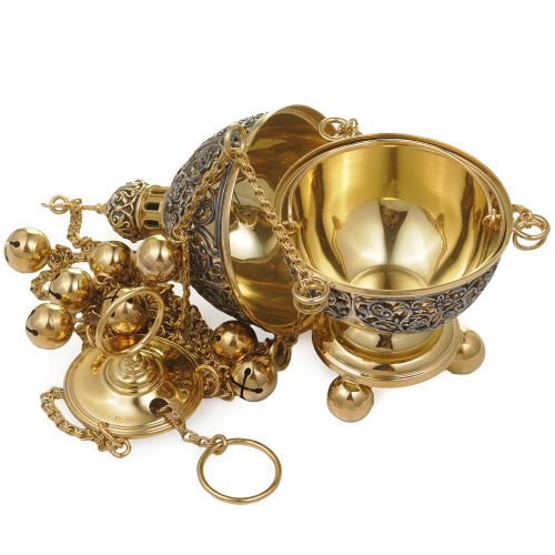 2.7.2570лпр Кадило латунное в позолоте фото 4