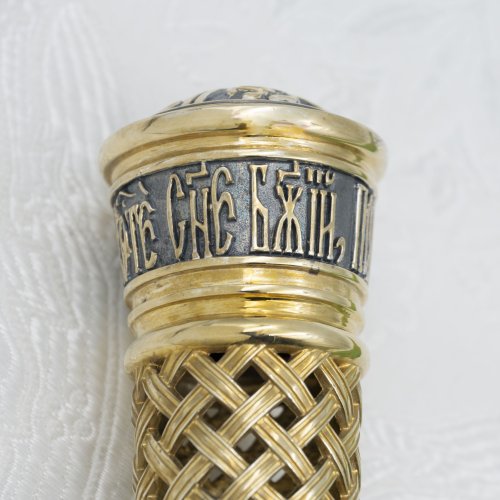 2.7.1928лпр Посох латунный в позолоте с патинированием фото 4