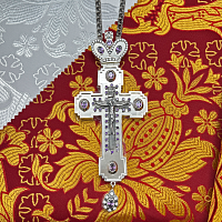 2.10.0574лр/1лр Крест наперсный латунный со вставками в серебрении
