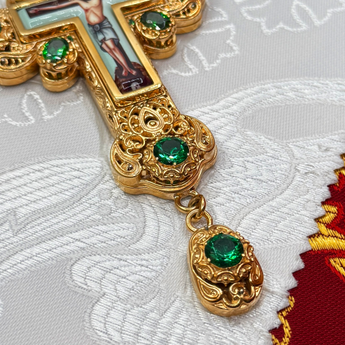 2.10.0170лп-2/1лп Крест наперсный в позолоте с цепью фото 5