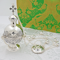 2.7.2921лр Кадило латунное с патинированием в серебрении