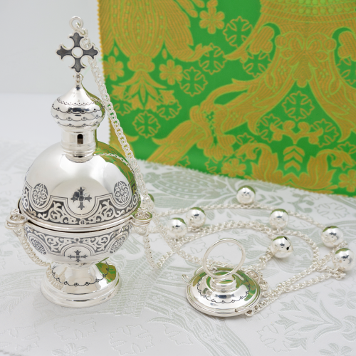 2.7.2921лр Кадило латунное с патинированием в серебрении 2.7.2921лр Кадило латунное с патинированием в серебрении