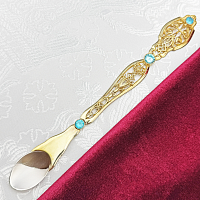 2.7.0433клп Лжица комбинированная со вставками и позолотой