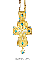2.10.0058лп/1лп Крест наперсный в позолоте с цепью