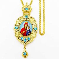 2.7.0924лп-2/1лп Панагия латунная в позолоте с цепью