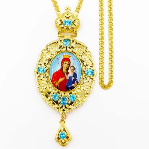 2.7.0924лп-2/1лп Панагия латунная в позолоте с цепью 2.7.0924лп-2/1лп Панагия латунная в позолоте с цепью