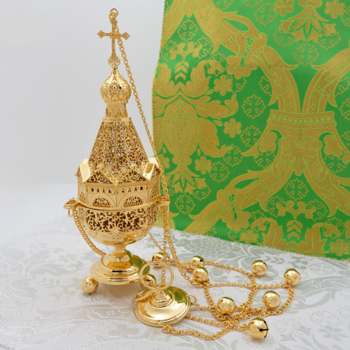 2.7.1097лп Кадило латунное в позолоте