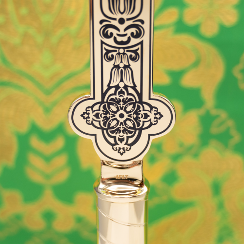 2.7.2829лп Крест настольный латунный в позолоте  фото 3